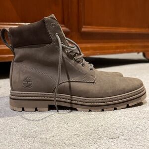 Timberland Men's Gray Leather Waterproof Boots